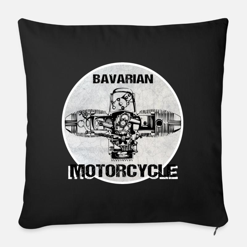 Bavarian Motorcycle Boxermotor - Sofakissen mit Füllung 45 x 45 cm - Schwarz