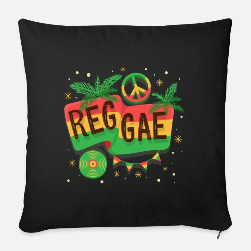 Reggae Flagge Regenbogen Vibe - Sofakissen mit Füllung 45 x 45 cm - Schwarz