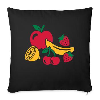 Fruit - Sofa pillow with filling 45cm x 45cm - black - Front
