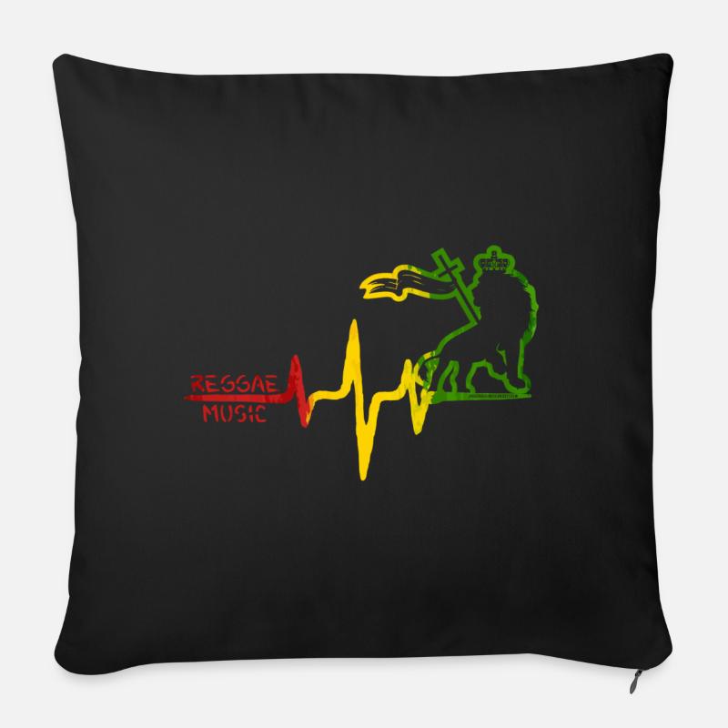Reggae Löwe Rhythmus Icon - Sofakissen mit Füllung 45 x 45 cm - Schwarz