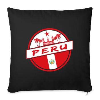 Peru circle in the national colors - Sofa pillow with filling 45cm x 45cm - black - Front