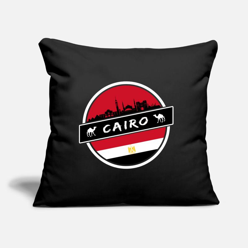 Conception du Caire en Egypte avec drapeau Coussin et housse de 45 x 45 cm
