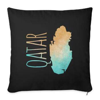 Qatar - Sofa pillow with filling 45cm x 45cm - black - Front
