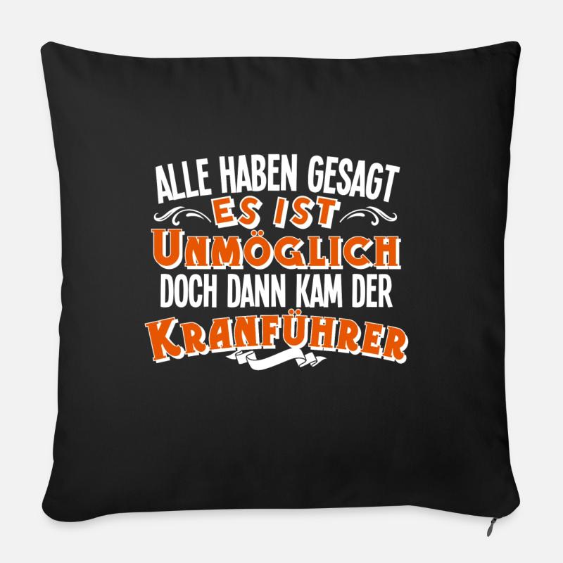 Kranführer - Sofakissen mit Füllung 45 x 45 cm - Schwarz