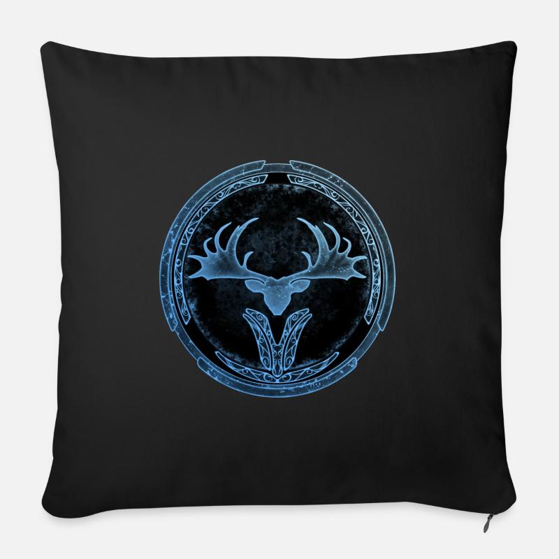 Megaloceros Hirsch Keltisch - Sofakissen mit Füllung 45 x 45 cm - Schwarz