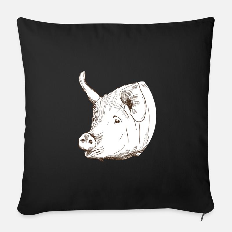 Schwein - Sofakissen mit Füllung 45 x 45 cm - Schwarz