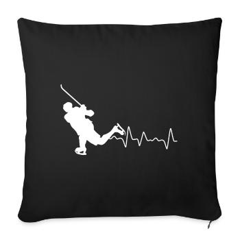 Hockey sur glace Heartbeat, hockey sur glace - Coussin et housse de 45 x 45 cm - noir - Devant