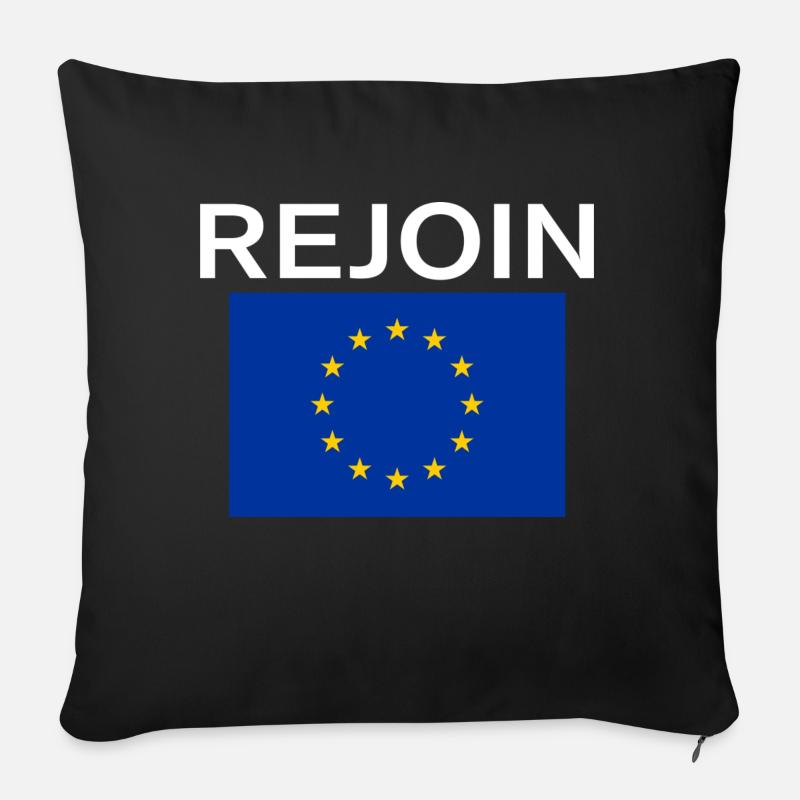 Erneuter EU White Text - Sofakissen mit Füllung 45 x 45 cm - Schwarz