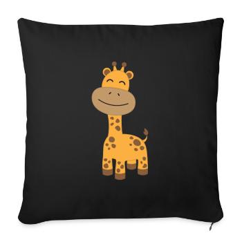 giraffe - Sofa pillow with filling 45cm x 45cm - black - Front