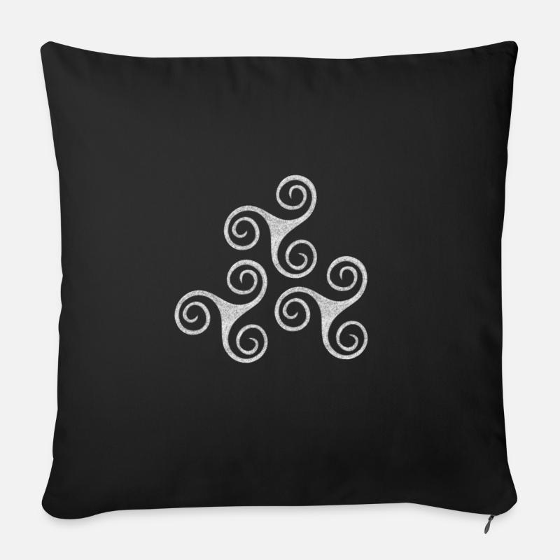 Triskelen - druidisches/keltisches Symbol - Sofakissen mit Füllung 45 x 45 cm - Schwarz