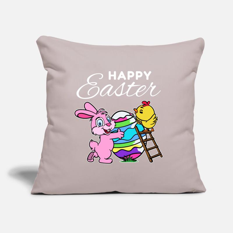 Happy easter bunny easter bunny chick hen egg Sofa pillow with filling 45cm x 45cm