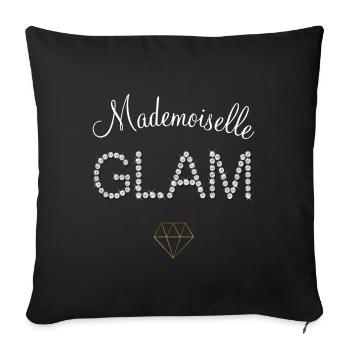 Mademoiselle Glam Glamour - Coussin et housse de 45 x 45 cm - noir - Devant