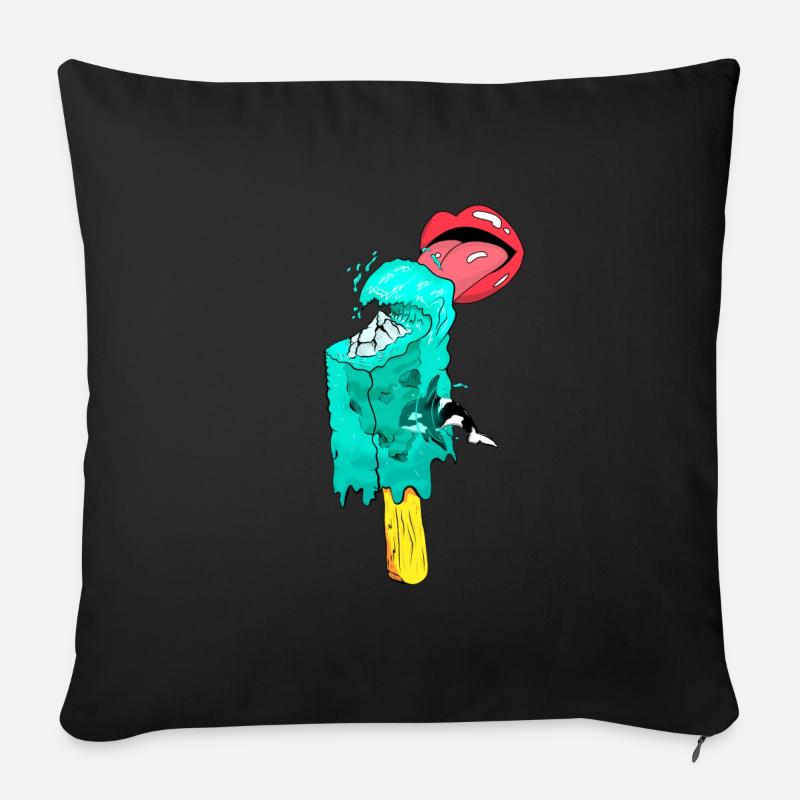 Glace d’eau <3 - Coussin et housse de 45 x 45 cm - noir