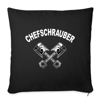 Schrauber Kolben Motor KFZ Mechaniker Chef - Sofakissen mit Füllung 45 x 45 cm - Schwarz - Vorne