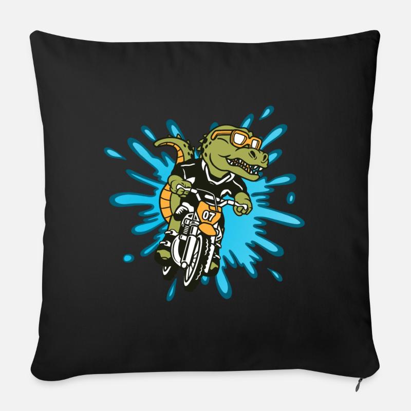 Alligator Motocross - Sofakissen mit Füllung 45 x 45 cm - Schwarz