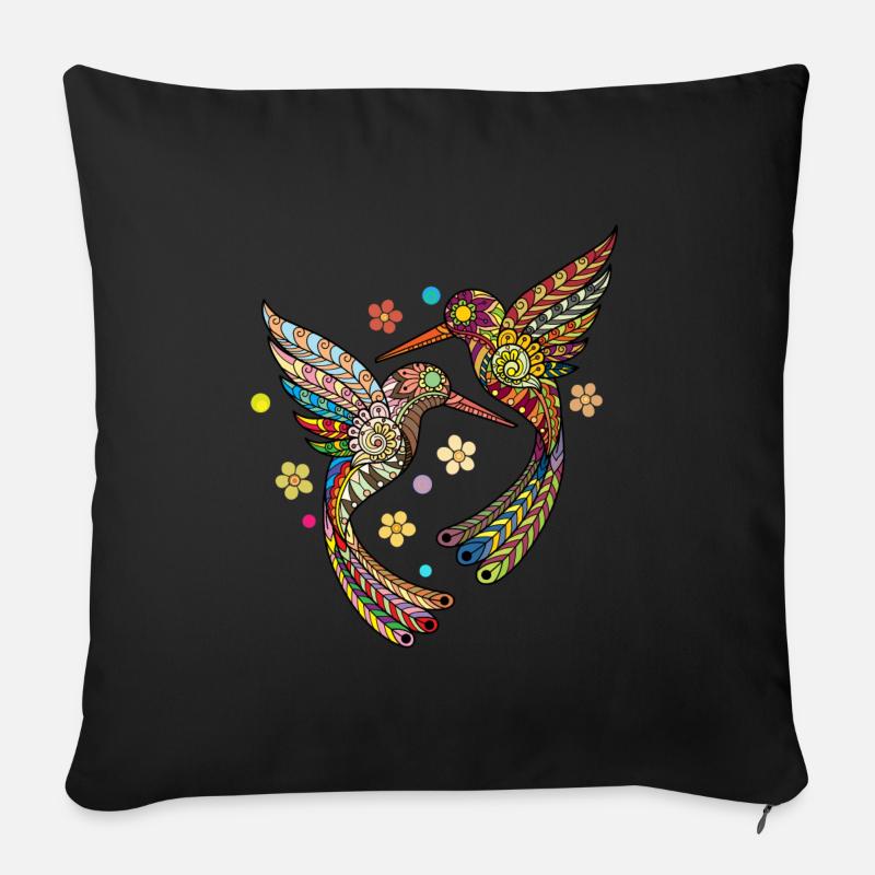 Vogel - Sofakissen mit Füllung 45 x 45 cm - Schwarz