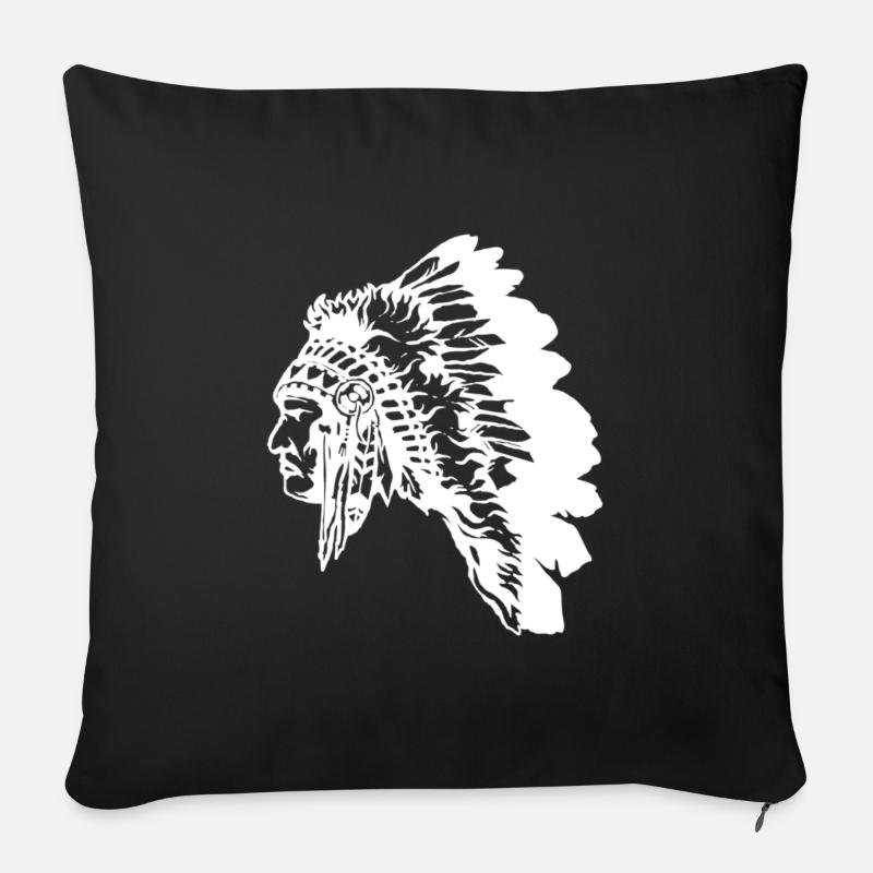 Indianer - Sofakissen mit Füllung 45 x 45 cm - Schwarz