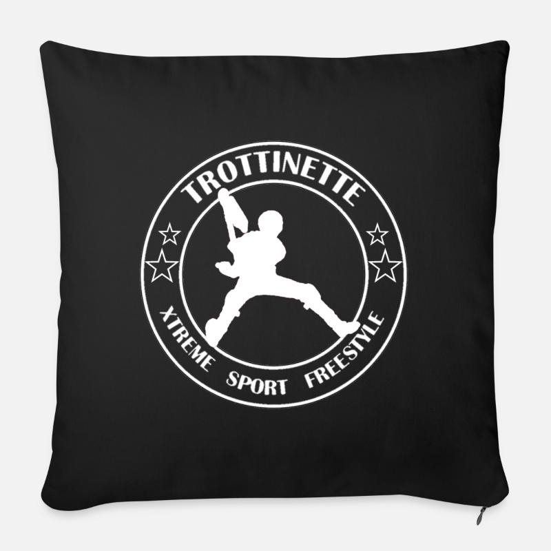 Logo TROTTINETTE Blanc 4 - Coussin et housse de 45 x 45 cm - noir