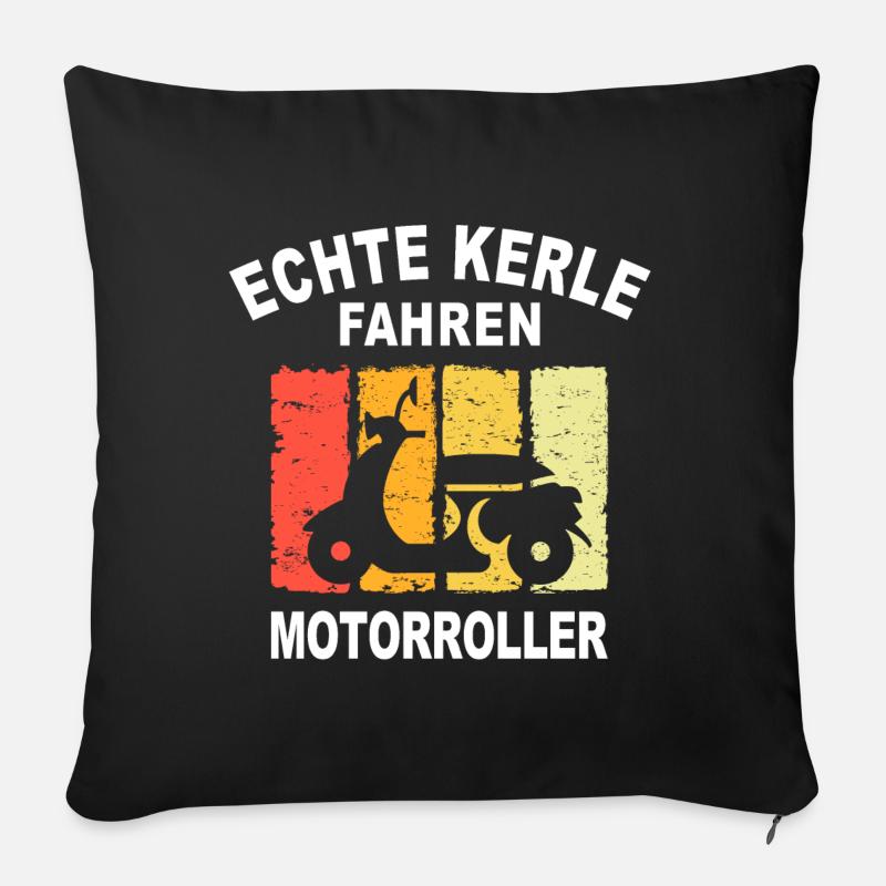Motorroller Führerschein echte Kerle Spruch - Sofakissen mit Füllung 45 x 45 cm - Schwarz