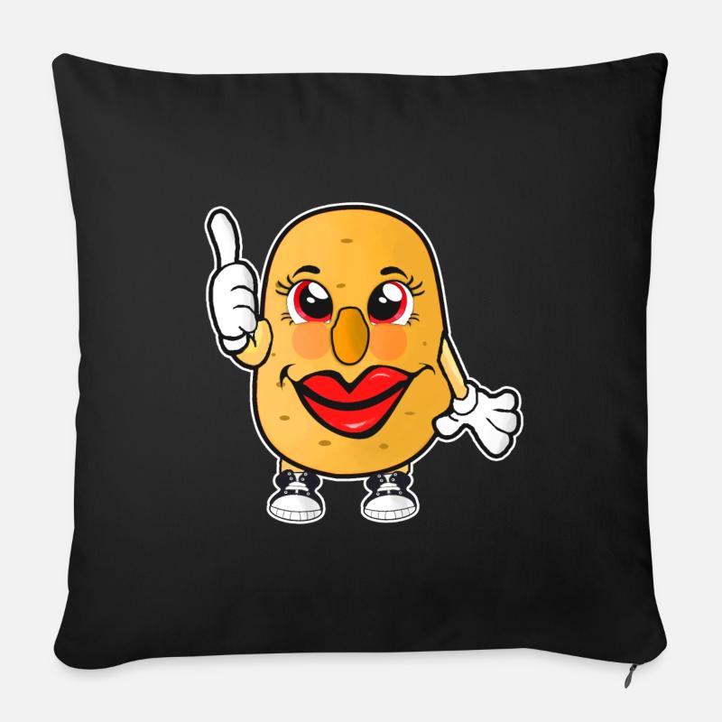 Patate - Coussin et housse de 45 x 45 cm - noir