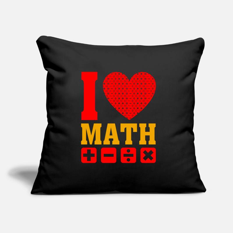 J'aime les maths - j'aime les maths Math Heart Love Coussin et housse de 45 x 45 cm