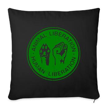 Animal Liberation Human Liberation - Sofa pillow with filling 45cm x 45cm - black - Front