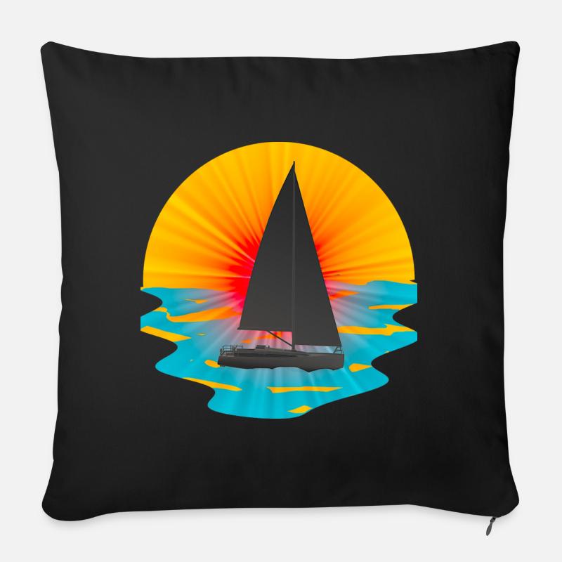 romantic sailor - Sofa pillow with filling 45cm x 45cm - black