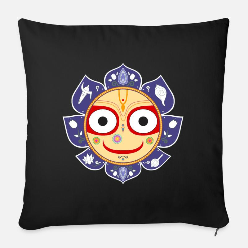 Sri Subhadra Devi - Yoga Maya Devi - Sofakissen mit Füllung 45 x 45 cm - Schwarz