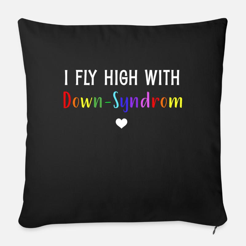 Down-Syndrom | I fly high with Down-Syndrom - Sofakissen mit Füllung 45 x 45 cm - Schwarz