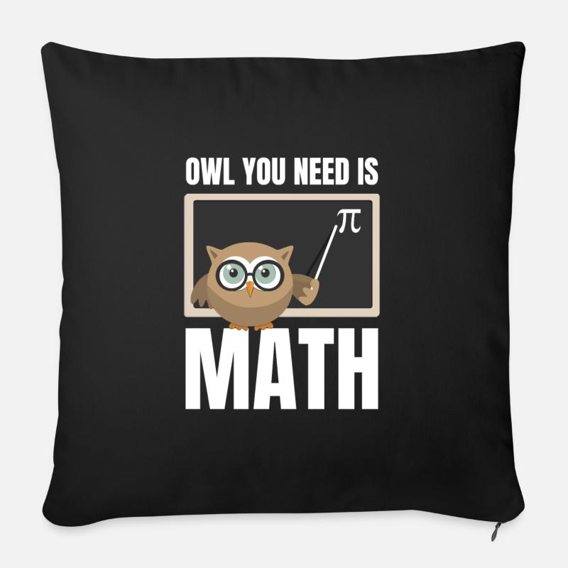 Mathe Eule Lehrer Lehrerin Mathelehrer Mathematik - Sofakissen mit Füllung 45 x 45 cm - Schwarz