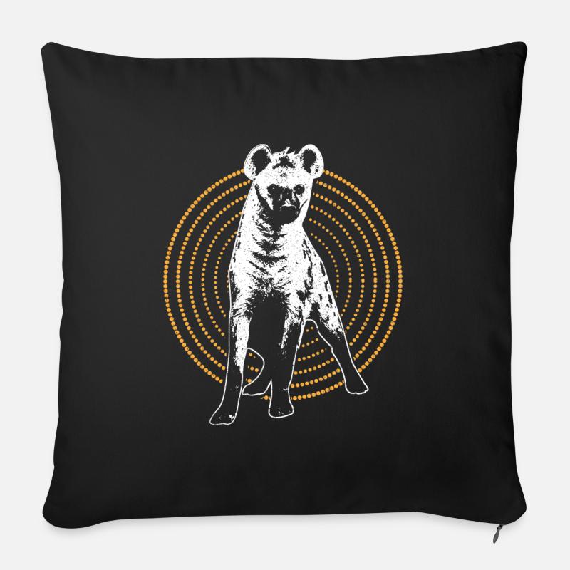 Hyäne Serengeti Aasfresser Geschenkidee - Sofakissen mit Füllung 45 x 45 cm - Schwarz