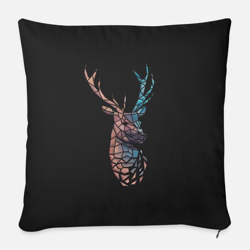 Gradient de cerf low poly - Coussin et housse de 45 x 45 cm - noir