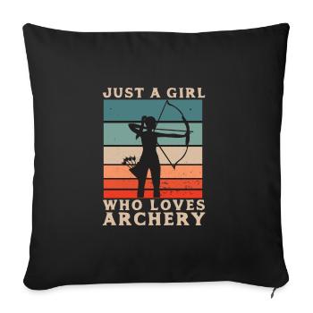 Archery - Archery - Bow and Arrow - Sofa pillow with filling 45cm x 45cm - black - Front