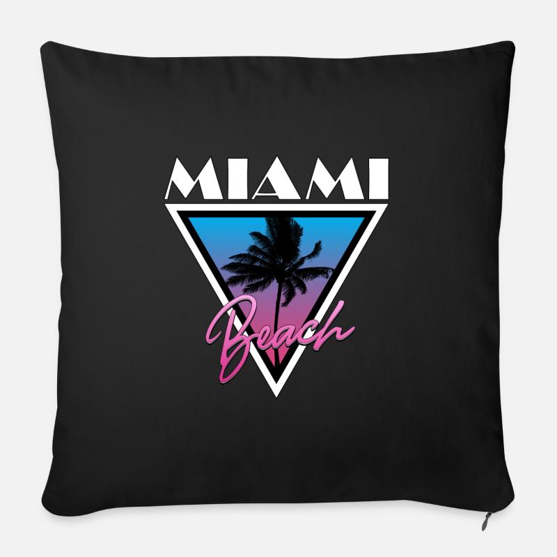 RETRO MIAMI BEACH - Coussin et housse de 45 x 45 cm - noir