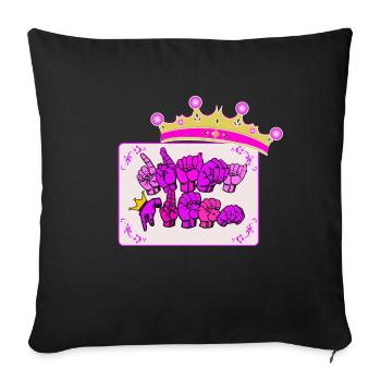 DRAMA Queen - Langue des signes - dgs-streetwear - Coussin et housse de 45 x 45 cm - noir - Devant