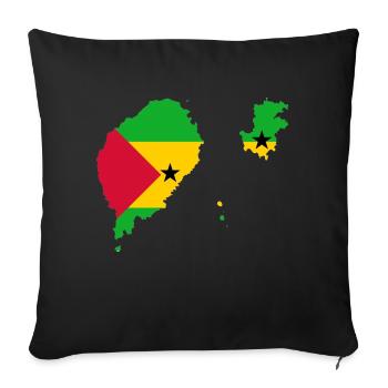 Sao tome Principe flag - Coussin et housse de 45 x 45 cm - noir - Devant
