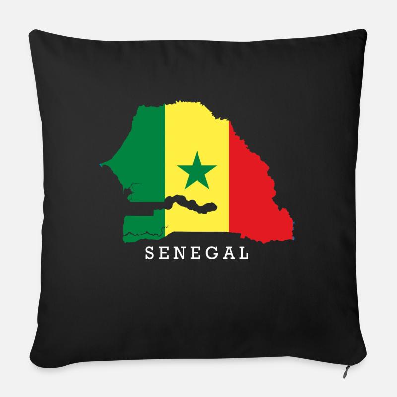 Sénégal - Coussin et housse de 45 x 45 cm - noir