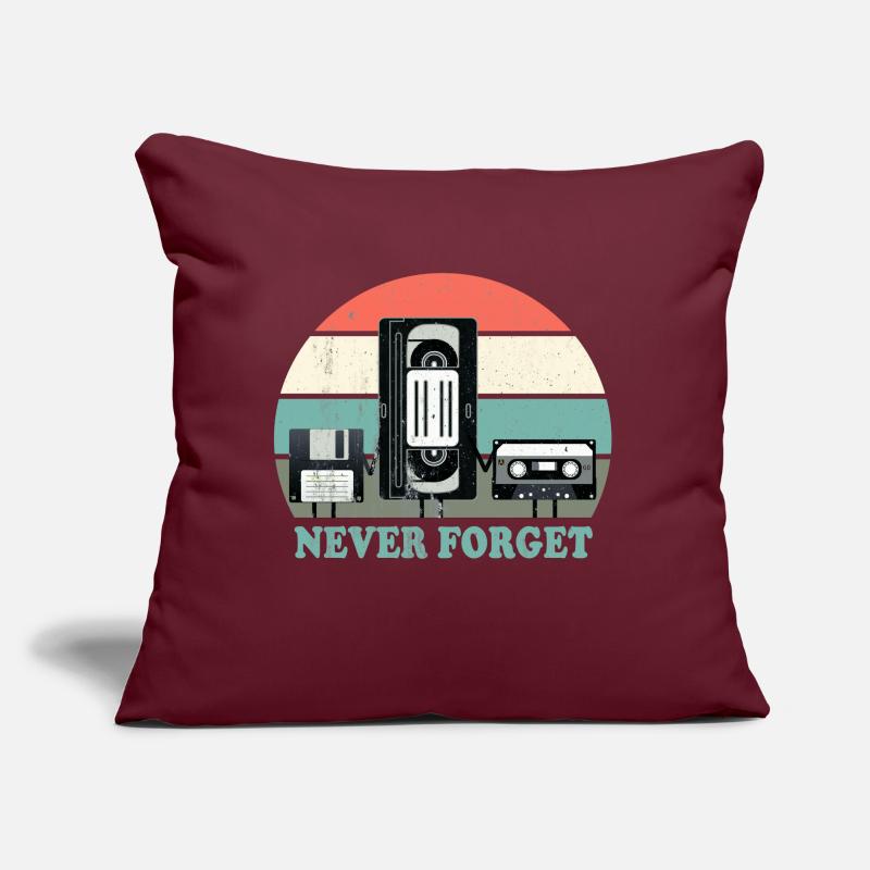 Never Forget-VHS, Cassette, Floppy Disc-Old School Sofa pillow with filling 45cm x 45cm