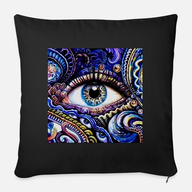 Drittes Augenerwachen - Sofakissen mit Füllung 45 x 45 cm - Schwarz