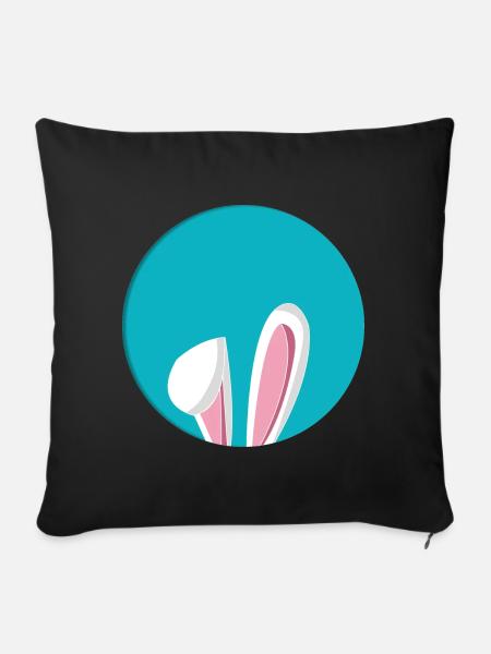 Kaninchen Ohr - Sofakissen mit Füllung 45 x 45 cm - Schwarz
