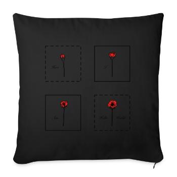 poppy - Sofa pillow with filling 45cm x 45cm - black - Front
