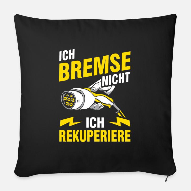 Elektroauto E-Auto Elektrofahrzeug - Sofakissen mit Füllung 45 x 45 cm - Schwarz