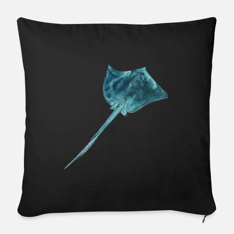 Rochen Mantarochen Stachelrochen Riff Tauchen - Sofakissen mit Füllung 45 x 45 cm - Schwarz