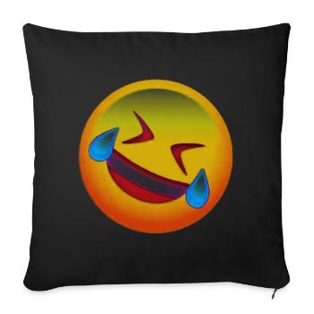 Visage rieur - Coussin et housse de 45 x 45 cm - noir - Devant