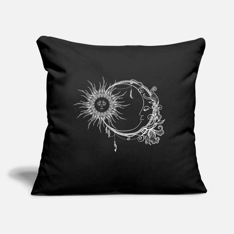 Lune et soleil style boho Coussin et housse de 45 x 45 cm