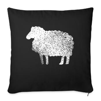 Lustiges Schaf Silhouette Grunge Geschenk Schäfer - Sofakissen mit Füllung 45 x 45 cm - Schwarz - Vorne