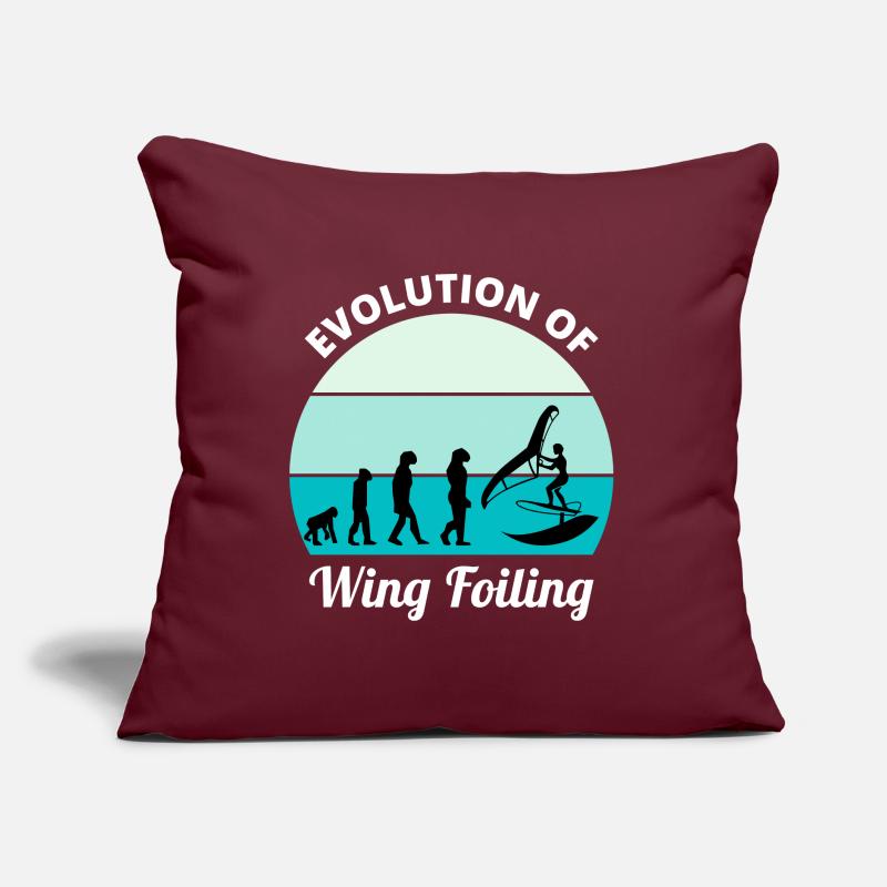 Wing Foiling Evolution Funny Sofa pillow with filling 45cm x 45cm