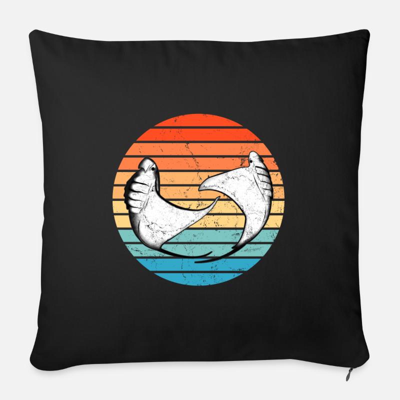 manta - Cuscino da divano 45 x 45 cm con riempimento - nero