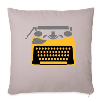 machine write - Sofa pillow with filling 45cm x 45cm - light taupe - Front