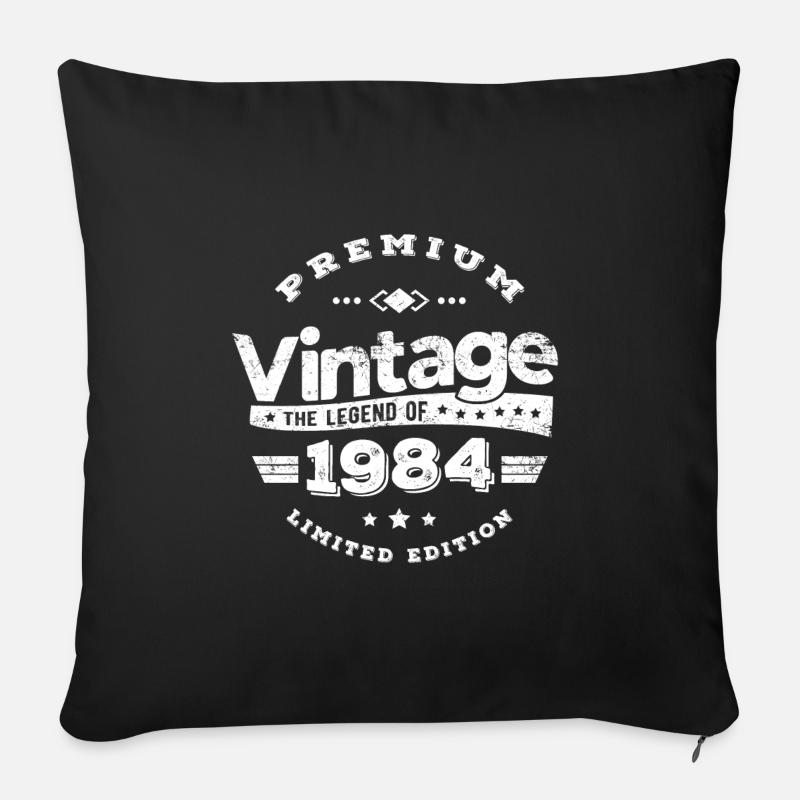 VINTAGE 1984 - Sofakissen mit Füllung 45 x 45 cm - Schwarz